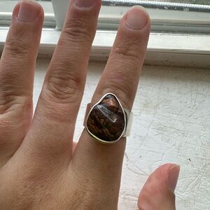 Sterling Silver 925 Fire Agate Ring